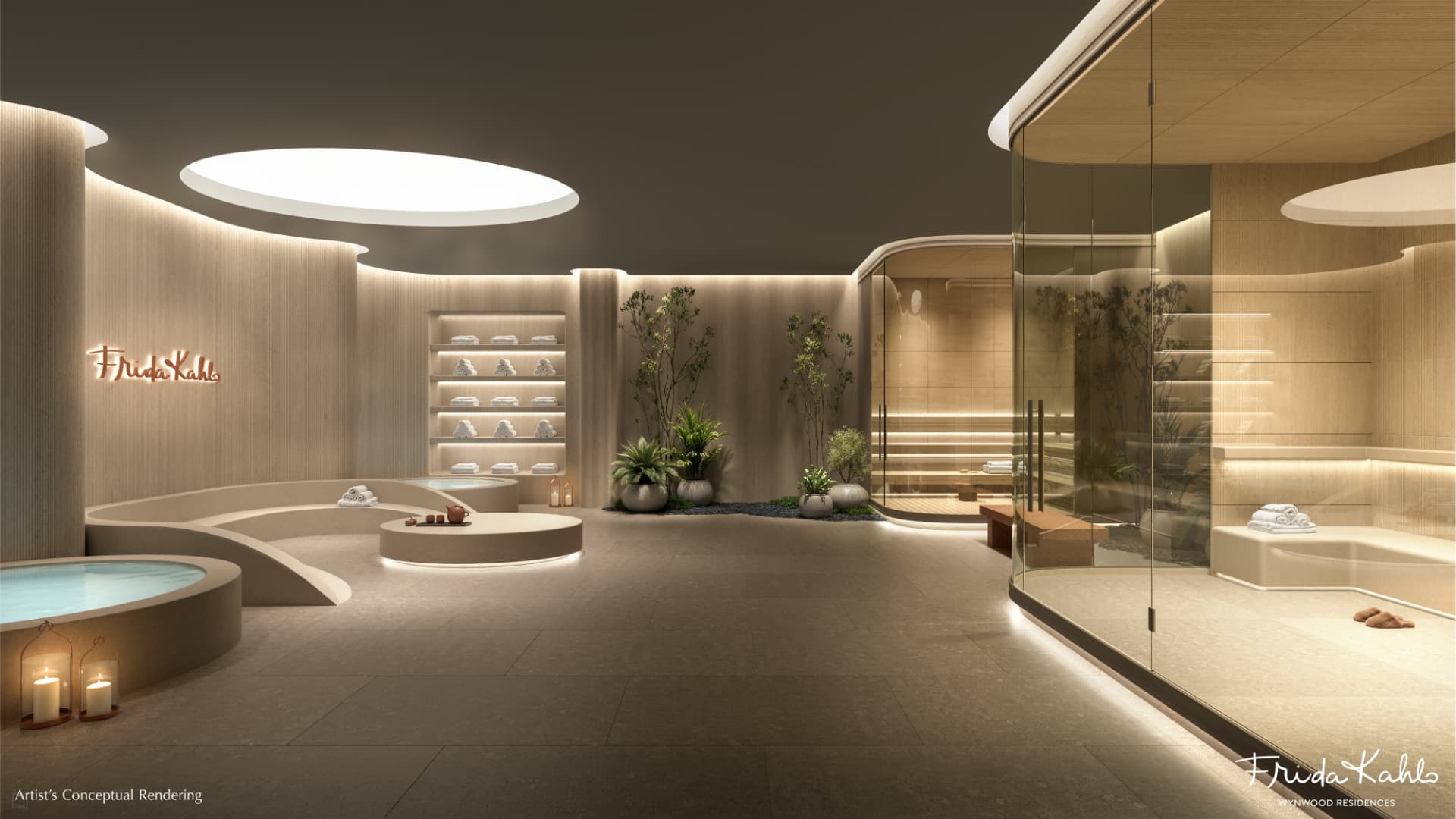 Circuito termal com sauna, hidromassagem e iluminação suave